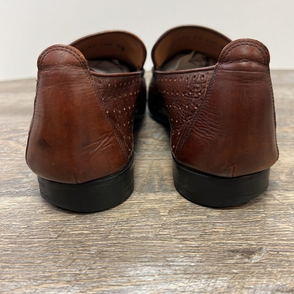 Lorenzo Banfi Milano Men’s Leather Loafers Size 10.5 Brown Classic Dress Shoes main image 5